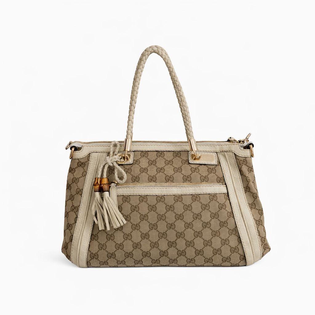 GUCCI BELLA BAMBOO SHOULDER BAG BEIGE