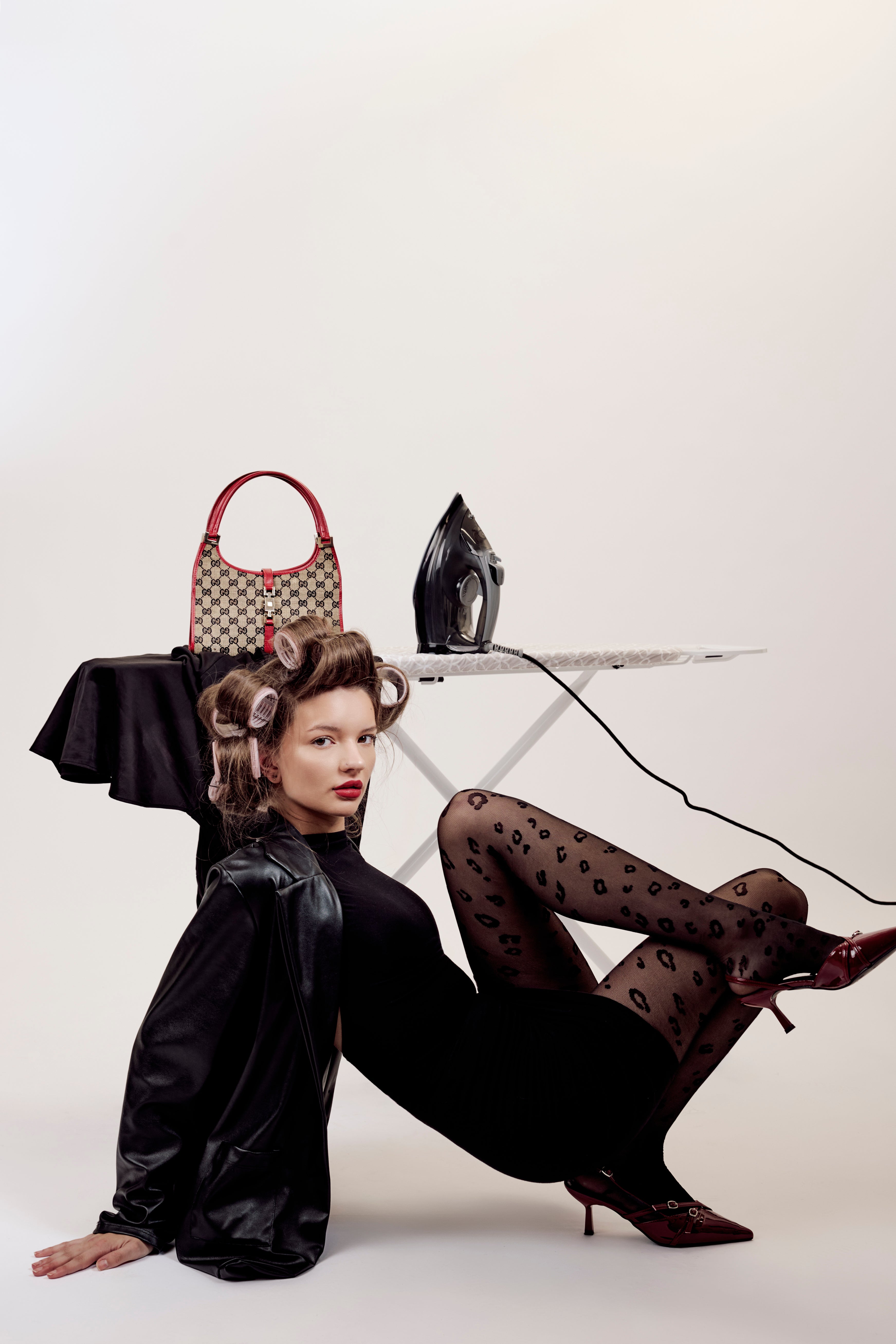 GUCCI JACKIE SUPREME BROWN AND RED SHOULDER BAG