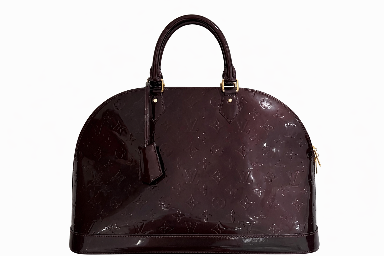 LOUIS VUITTON AMARANTE MONOGRAM VERNIS LEATHER ALMA GM