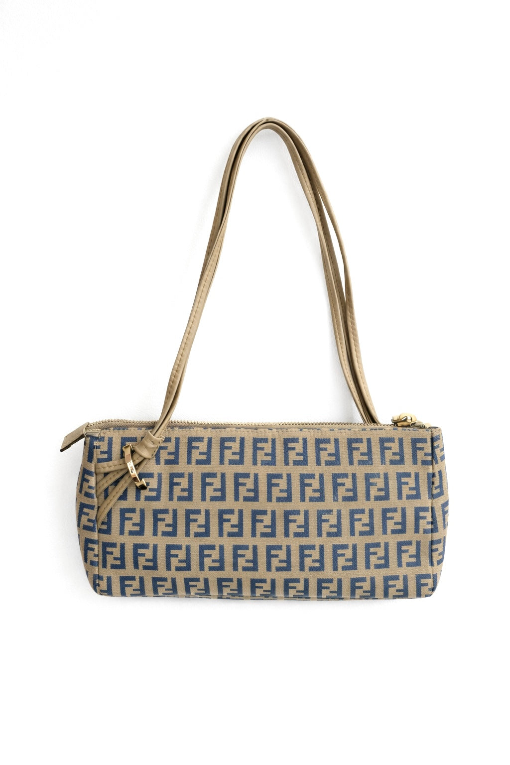 FENDI BLUE BEIGE ZUCCHINO POCHETTE BAG